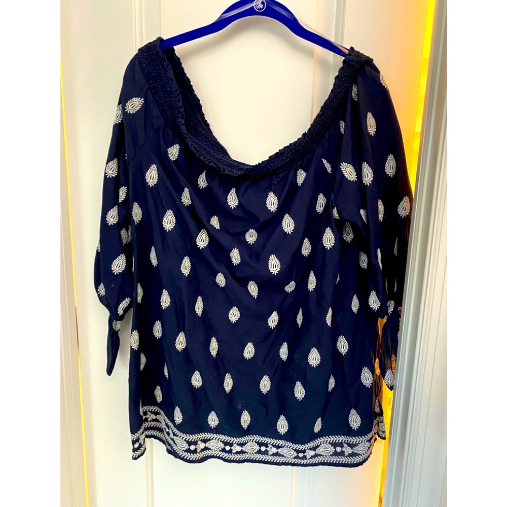 Navy/white off the shoulder top. Thank you for stopping by!